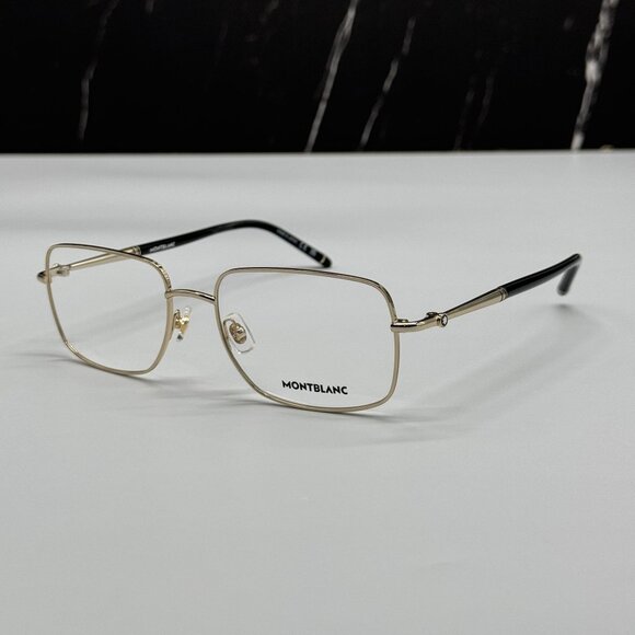 NEW MONTBLANC EYEGLASSES GOLD MEN EYEWEAR MONTBLANC MB0072O 003